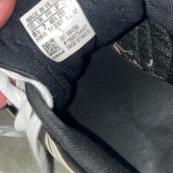 Adidas Cloudfoam Black Leather Sneakers 🌵8 1/2 - Picture 11 of 12